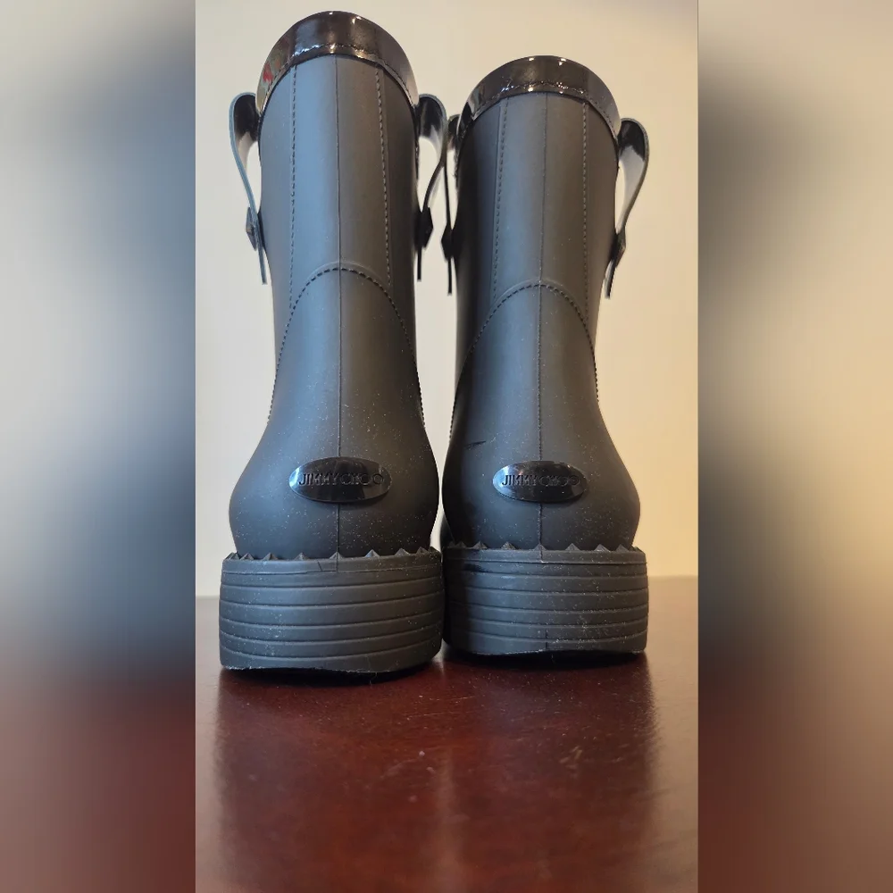 Jimmy Choo Black Rain Boots. Size 41.